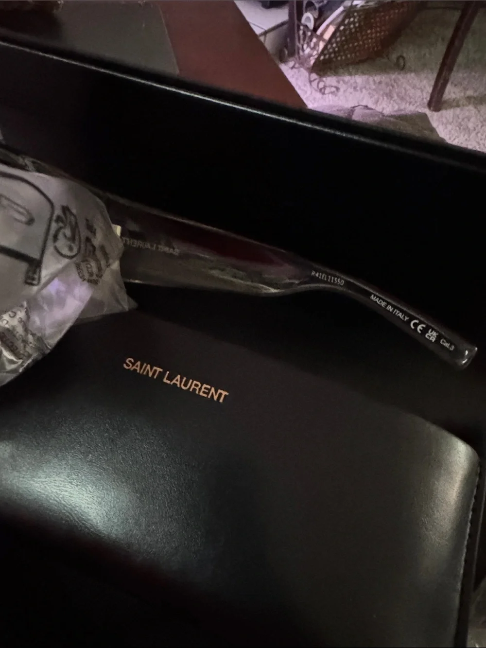Saint Laurent Transparent/Clear Oval Sunglasses with Silver Lenses